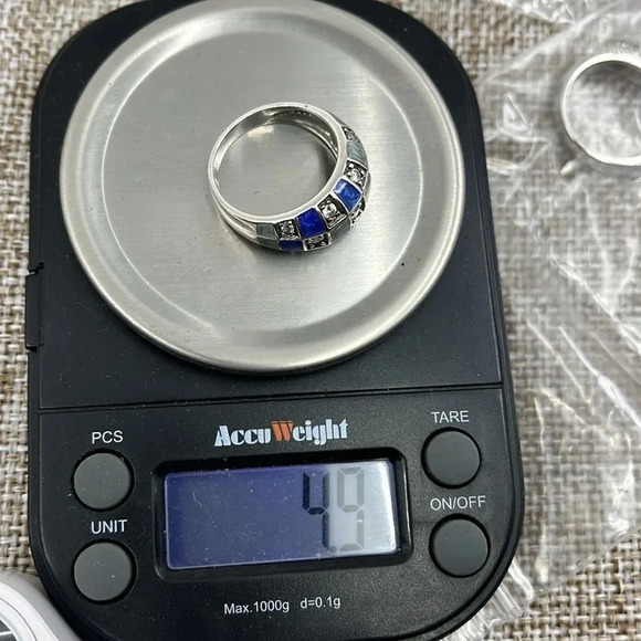 💍 Ross Simons Diamonique Blue Enamel Checkerboard Ring - Picture 16 of 16